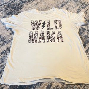 Wild Mama T-shirt with Black and Pink Cheetah Print